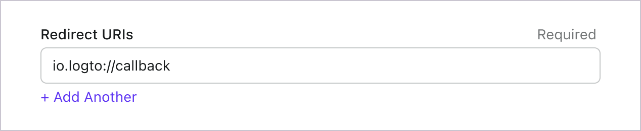 Redirect-URI in Logto-Konsole